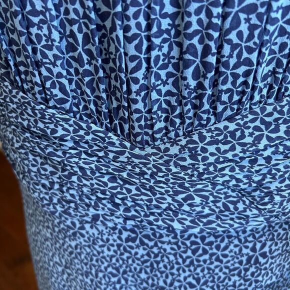 Talbots Blue Silk Pleated Maxi dress - Picture 3 of 9